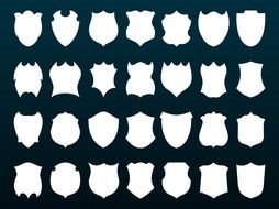collage of white sheriff badges