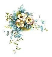 flower corner on a white background