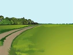 green Country Road drawing