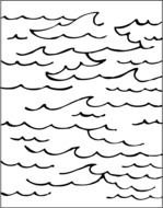 clipart of the Black And White Ocean waves