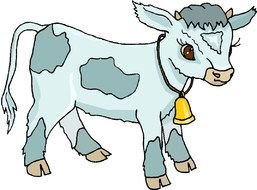 small blue Cow Clip Art drawing