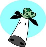 Cow white face Cartoon drawing
