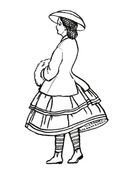 black and white picture of a girl in winter clothes