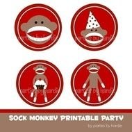 Sock Monkey Party Printables Free
