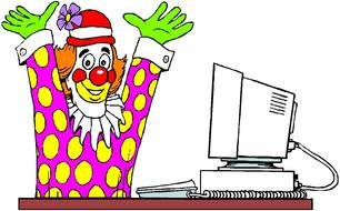 clown with computer