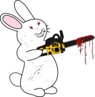 Bunny With Chainsaw By Woofer A
