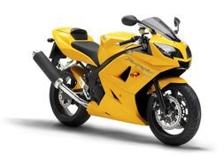 yellow motorcycle on a white background