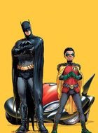Batman And Robin on the background of a super car