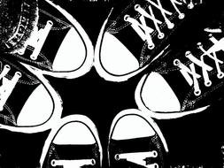 Black Converse Shoes drawing