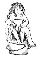 Pioneer Girl Soaking drawing