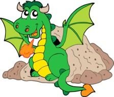 Cute Cartoon green Dragon