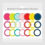 Scalloped Frame Clip Art N7