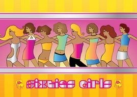 60s Fashion For Girls as a picture for clipart