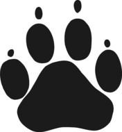 black wolf Paw Logo drawing