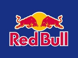 red bull logo on a blue background