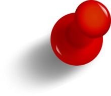 Red Pushpin as graphic illustration
