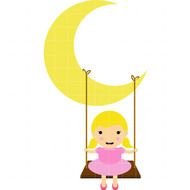 Girl On Moon Swing $ 0 25 Clip Art Add
