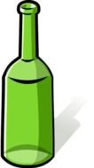 empty green Wine Bottle, drawing