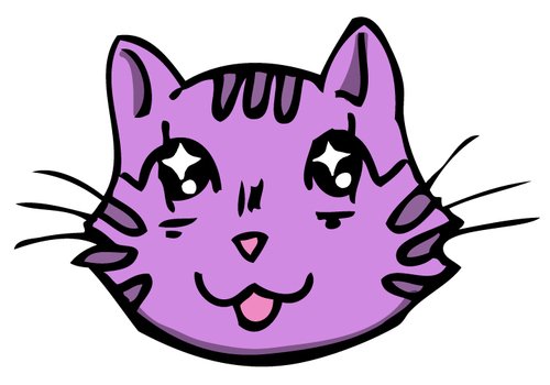 Purple Cat Clip Art N5