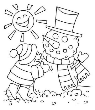 Winter Season Snowman Coloring Pages
