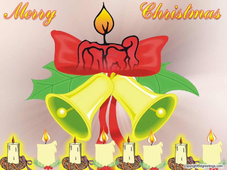 picture with christmas candles and bells