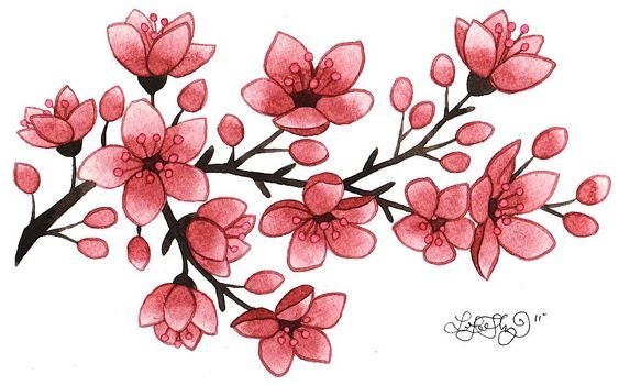 tattoo design with cherry blossom