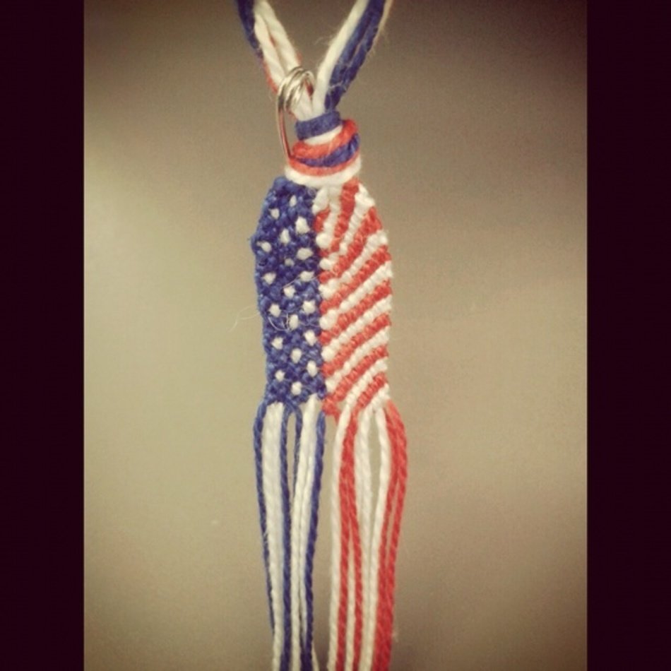 American Flag Friendship Bracelet