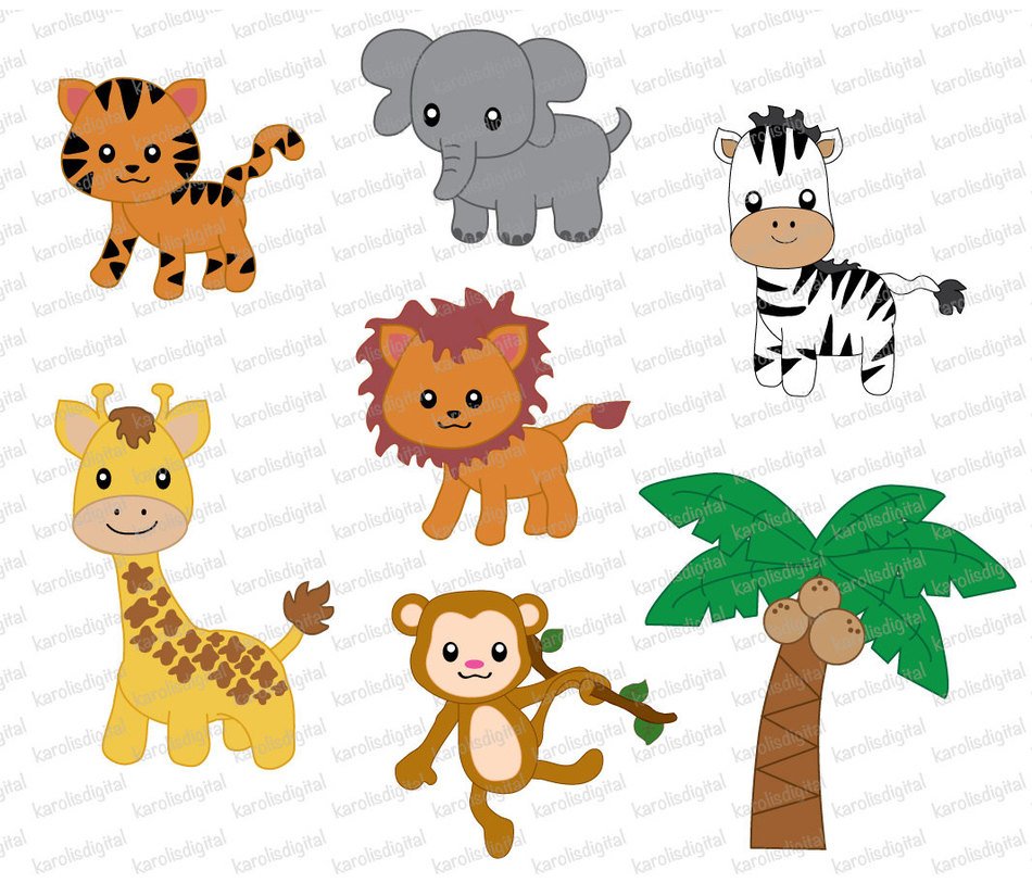 Cute Jungle Animal Clip Art N5