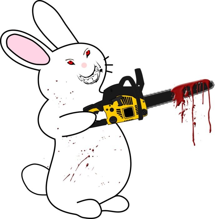 Bunny With Chainsaw By Woofer A