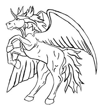Pegasus Unicorn Coloring Pages