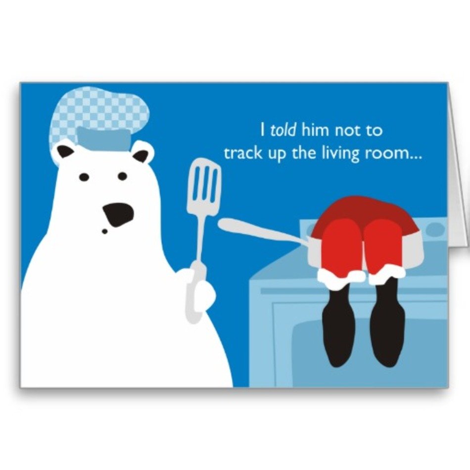 Polar Bear Chef Cooking Eating Santa Christmas Car Card From Zazzle