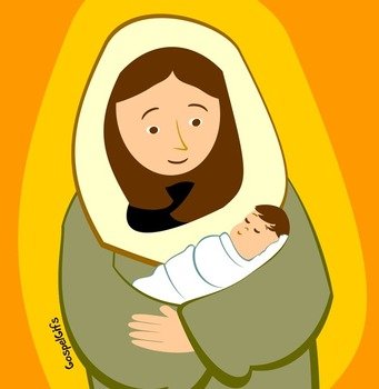Clipart Dibujo Virgen Maria Con Jesus Beb eacute Nacimiento De
