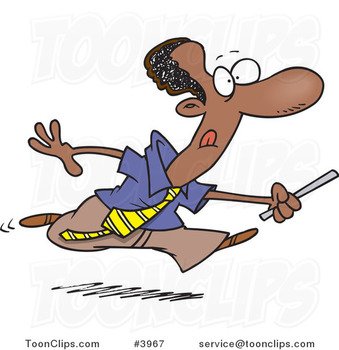 Black Man Running Cartoon
