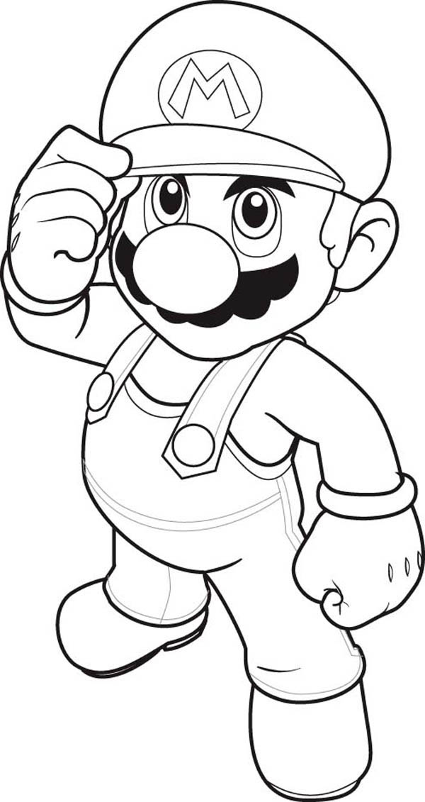 Black And White Drawing Of The Super Mario Clipart Free Image Download
