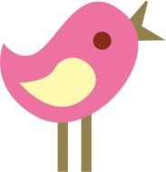 painted pink bird on a white background