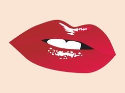 red glossy Lips, drawing