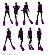 Scuba Diver Silhouette Clip Art N2