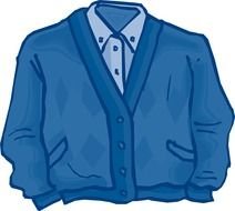 blue jacket as a graphic illustration