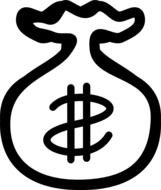 Money Bag Clip Art Black And White N3