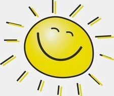 Beautiful and colorful drawing with the smiling sun clipart clipart