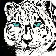 Black And White Snow Leopard Drawings