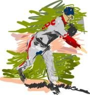 Baseball Player Hitting drawing