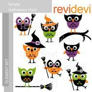 Cute Halloween Owl Clip Art N4