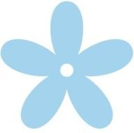 Light Blue Flower with five petals, drawing
