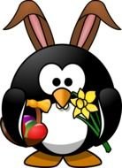 Spring Penguin Clip Art drawing