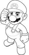 Black and white drawing of the Super Mario clipart