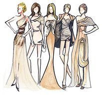 Sketch of the fashion design clipart