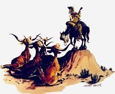 animated cowboy and cows