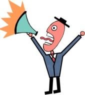 Clip art of the shouting man