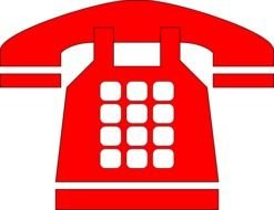 red telephone symbol on a white background